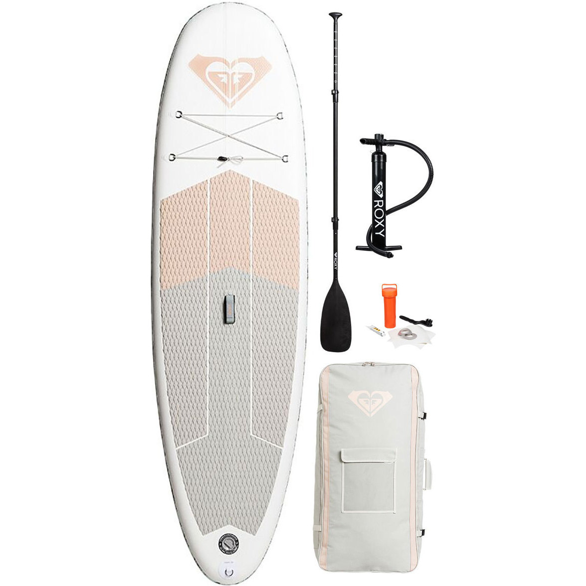 2018 Roxy ISUP 10'6 Inflável Stand Up Paddle Board Rosa Sunrise Inc. Bomba, Paddle, Bag & Leash EGLISRX106