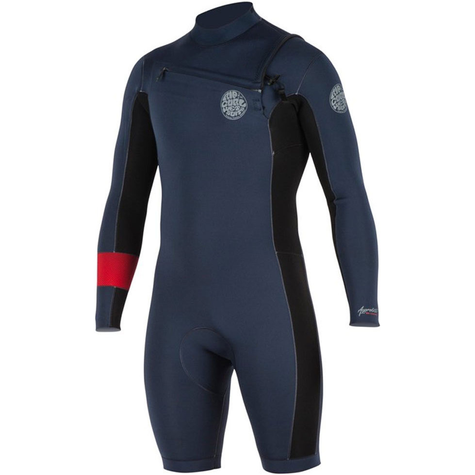 Rip Curl Aggrolite 2mm Long Sleeve Chest Zip Spring Shorty RED WSP6MM