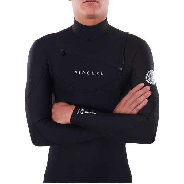 2023 Rip Curl Mens Dawn Patrol Warmth 5/3mm Chest Zip Wetsuit Black WSM9GM