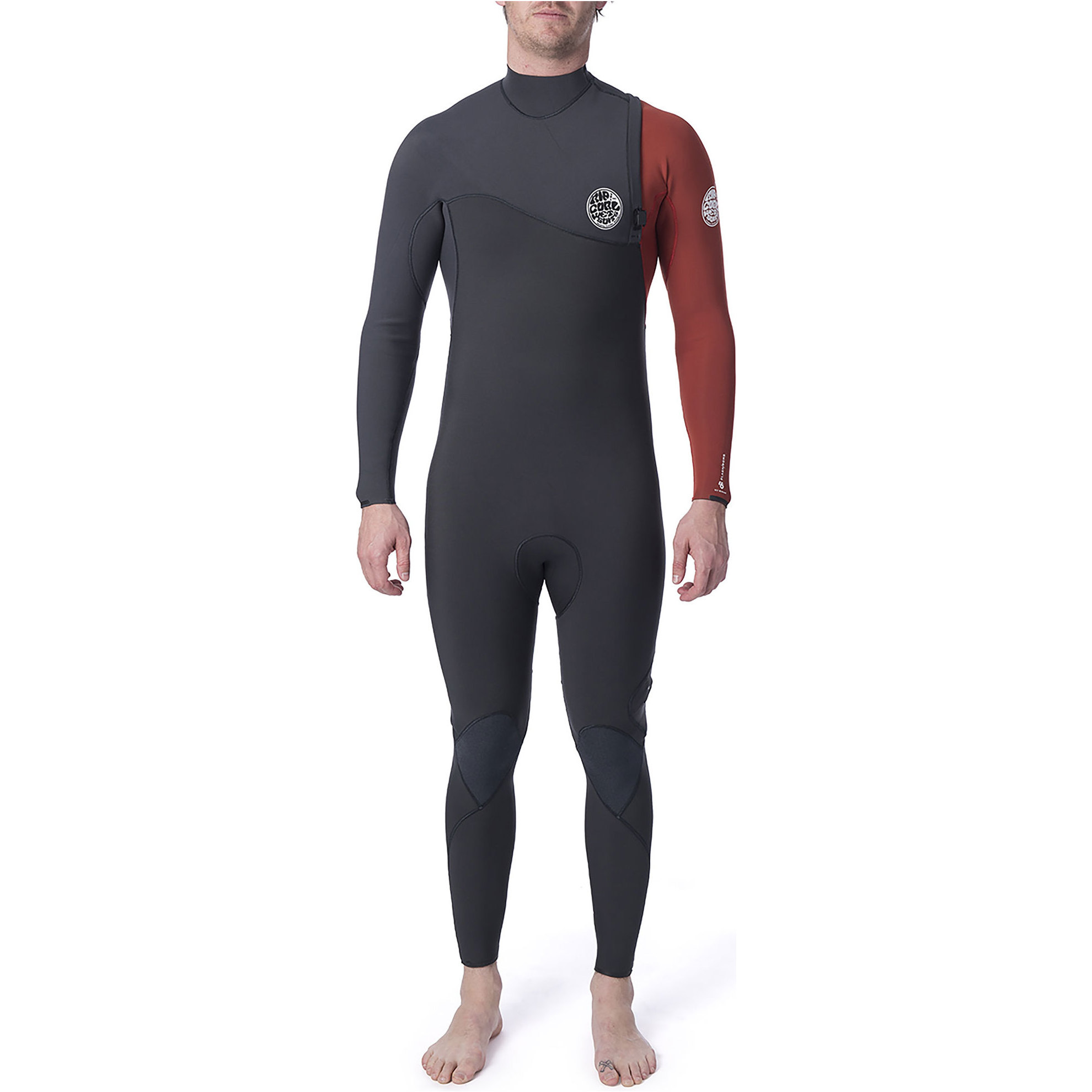 2019 Rip Curl Homens Flashbomb 4/3mm Gbs Zip Free Wetsuit Zip Free Queimado Laranja Wsm9ef