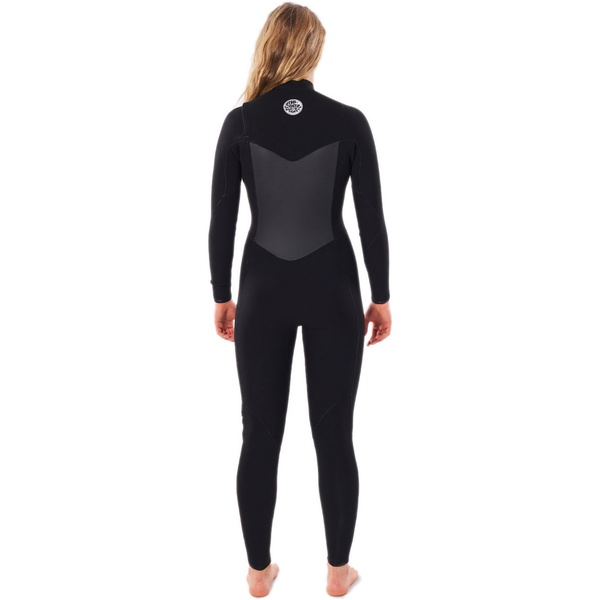 Rip Curl Feminino Flashbomb 4/3mm Chest Zip Wetsuit Wstyfg - Preto