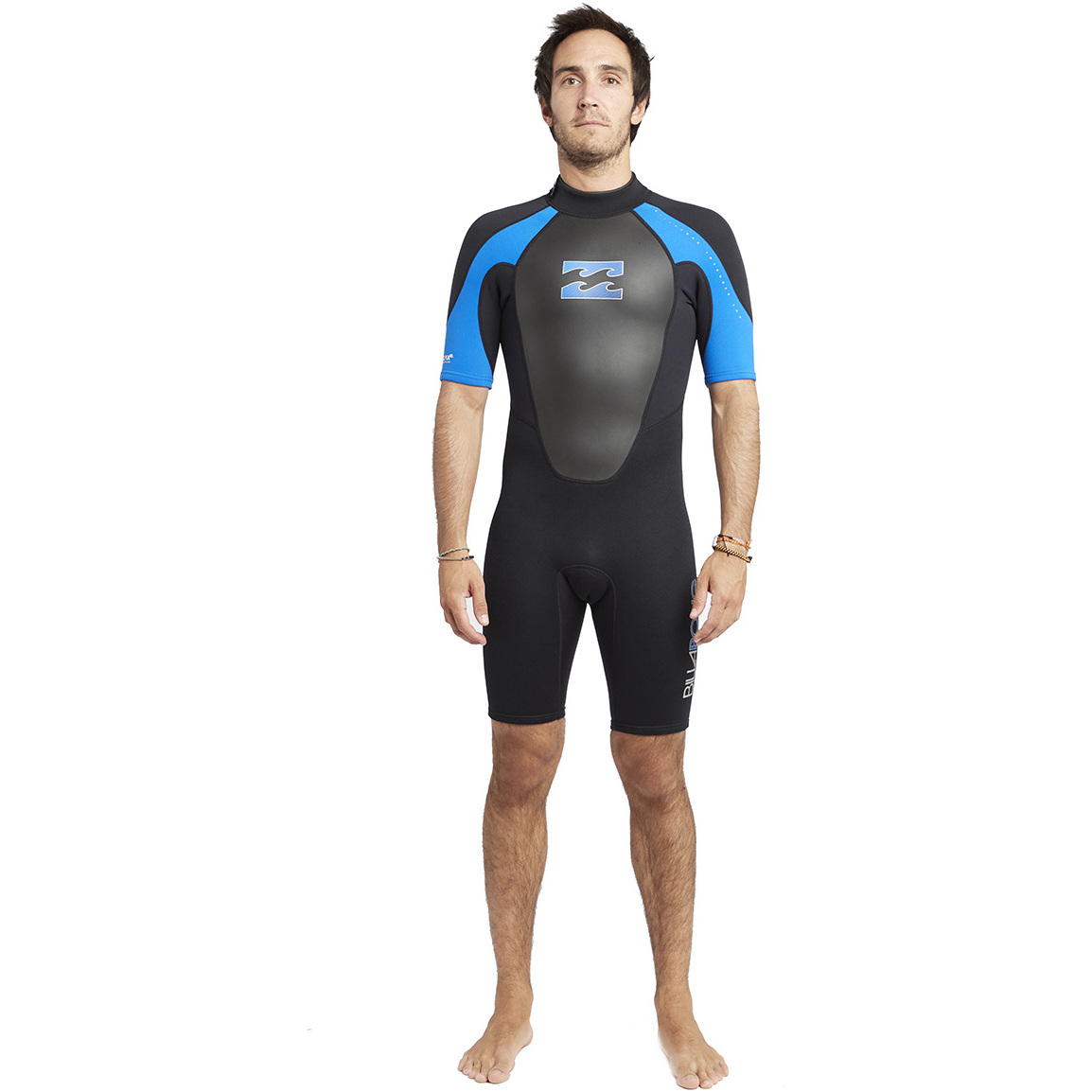 Billabong 2020 Intruder 2mm Back Zip Shorty Wetsuit Black / Blue S42m21
