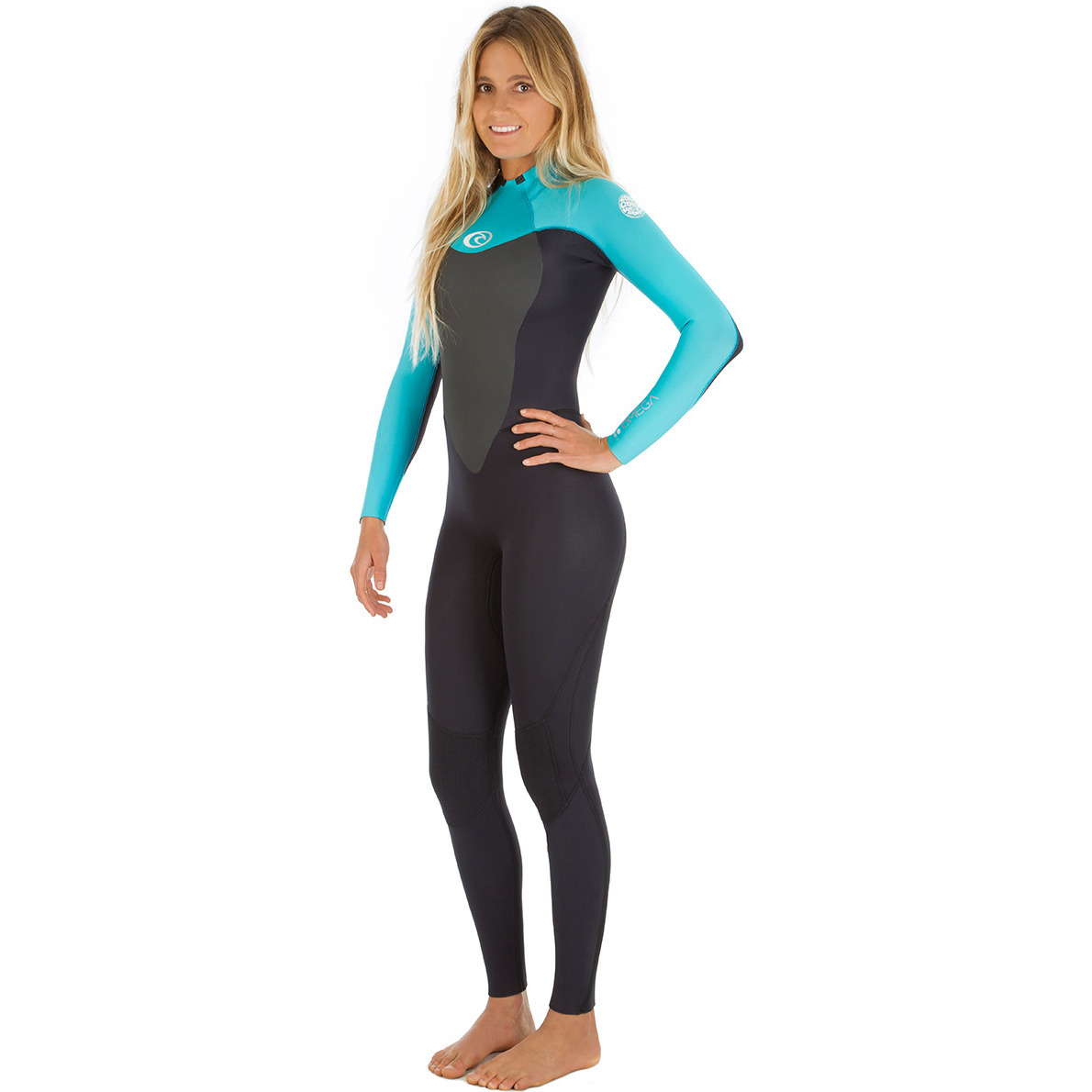 Rip Curl Omega 4/3 4/3mm Gbs Back Zip Wetsuit Preto / Turquesa Wsm4cw