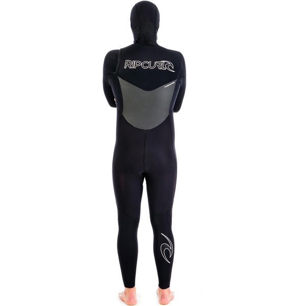 Rip Curl Dawn Patrulha 5 / 4mm Peito Zip HOODED Steamer Wetsuit PRETO WSM4SM