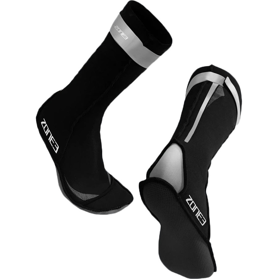 2024 Zone3 Neoprene Swimming Socks Na18unss - Preto / Prata Reflectora