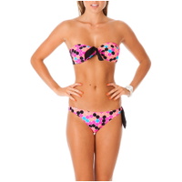 Kuta Bandeau Conjunto de biquíni preto / rosa