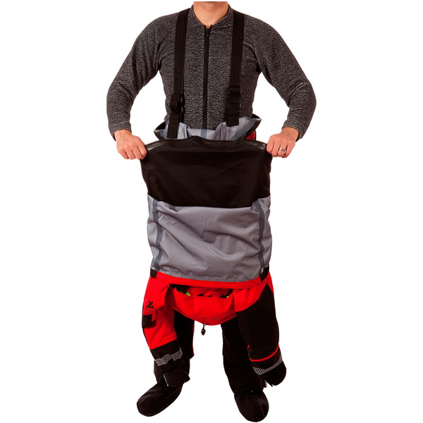 2019 Typhoon PS330 Xtreme Kayak / Ocean Sailing Drysuit + Con Zip Black / Red 100151