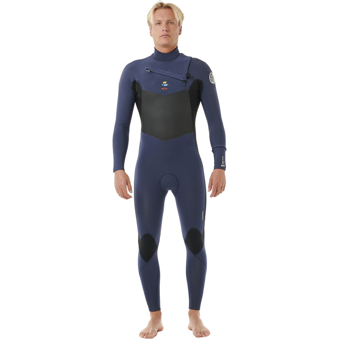 2025 Rip Curl Mens Dawn Patrol 4/3mm Chest Zip Wetsuit 157MFS Navy