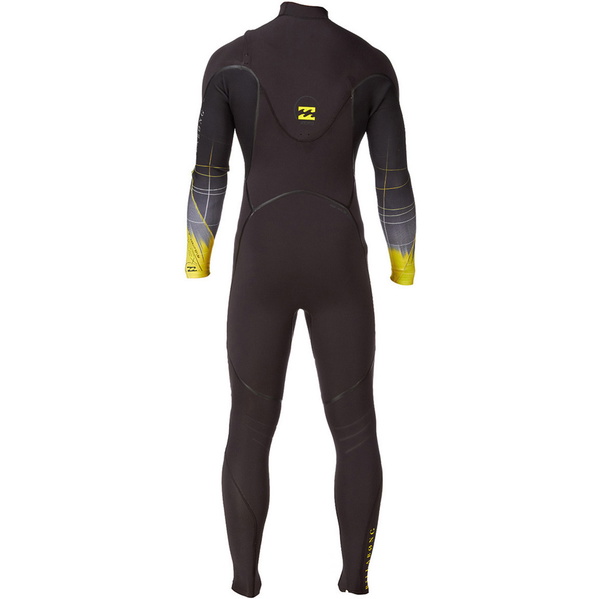 2014 Billabong Xero Revolution 5/4mm CHEST ZIP Wetsuit in Black/Lime N45M05