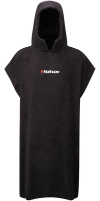 2026 Northcore Beach Basha Hooded Towel Changing Robe / Poncho Noco24 - Preto