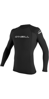 2026 ONeill Basic Skins Manga Comprida Para Homem Rash Guard 3342 - Black