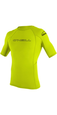 2026 ONeill Basic Skins Short Sleeve Crew Rash Vest 3341 - Lime
