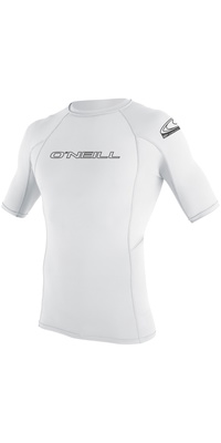 2026 ONeill Basic Skins Short Sleeve Crew Rash Vest 3341 - White