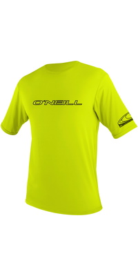 2026 ONeill Mens Basic Skins Short Sleeve Sun Shirt LIME 3402