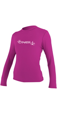2026 O'Neill Camiseta Feminina Básica Skins Manga Comprida Rash FOX PINK 4340