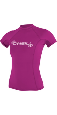 2026 Oneill Básicos Para Mulher Skins Manga Curta Crew Lycra Vest 3548 - Rosa Raposa