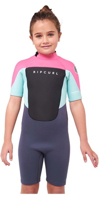 Rip Curl Junior Omega 1.5mm Com Back Zip Shorty Wetsuit 113bsp - Rosa