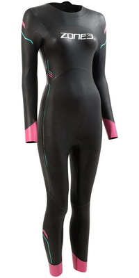 2026 Zone3 Womens Agile Swim Wetsuit WS21WAGI114 - Black / Pink / Turquoise
