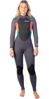 2025 Gul Feminino Response 3/2mm Back Zip Fato De Mergulho Re1319-c1 - Cinzento / Coral