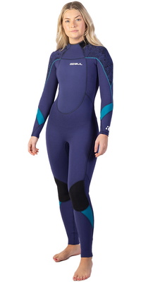 Gul Feminino Response 4/3mm Gbs Back Zip Wetsuit Re1248-c1 - Azul / Paisley