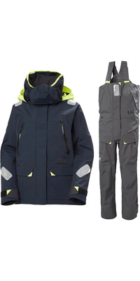 2026 Helly Hansen Womens Skagen Offshore Jacket & Trouser Sailing Suit 3425634257 - Ebony / Navy