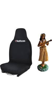 2026 Northcore Waterproof Car Seat Cover & Hawaiian Hula Dashboard Doll Bundle NCHW - Black