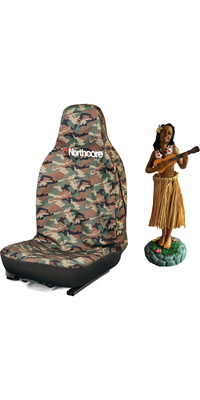 2026 Northcore Waterproof Car Seat Cover & Hawaiian Hula Dashboard Doll Bundle NCHW - Camo