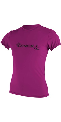 2026 ONeill Womens Basic Skins Short Sleeve Rash Tee 3547 - Fox Pink