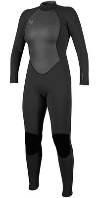 2025 Oneill Feminino Reactor Ii 3/2mm Back Zip Fato De Mergulho 5042 - Preto