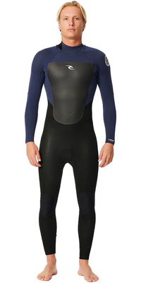 2025 Rip Curl Homens Omega 4/3mm Back Zip Wetsuit 15HMFS - Slate