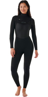 2025 Rip Curl Feminino Dawn Patrol 5/3mm Chest Zip Wetsuit 14SWFS - Black