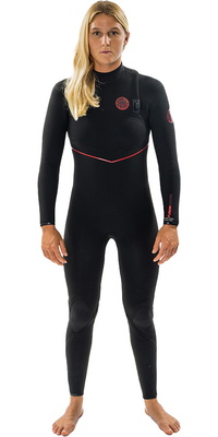 2025 Rip Curl Feminino Flashbomb Fusion 4/3mm Zip Free Wetsuit 159WFS - Black