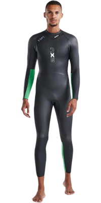 2026 2XU Mens Propel Open Water Swim Wetsuit MW7144c - Black / Verde Brilhante