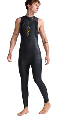 2026 2XU Masculino Propel P:1 Roupa De Mergulho Sem Mangas MW4992c - Black / Ambição