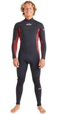 2025 Billabong Masculino Absolute Natural 4/3mm Chest Zip Wetsuit ABYW100258 - Burnt Henna