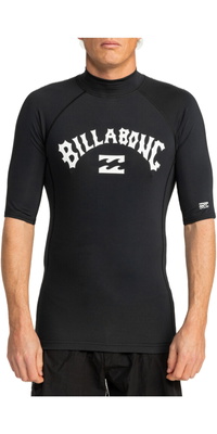 Billabong Mens Logo Surf Short Sleeve Rash Vest EBYWR03010 - Black