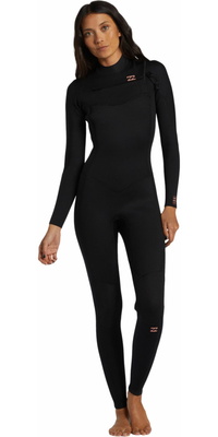 2026 Billabong Womens Foil 4/3mm Chest Zip Wetsuit ABJW100188 - Black