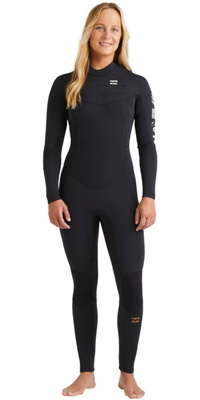 2025 Billabong Feminino Synergy Natural 4/3mm Chest Zip Wetsuit ABJW100209 - Night Fall