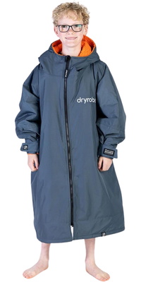2026 Dryrobe Roupão De Troca De Roupa De Manga Comprida Para Júnior Advance V3KSLSDA - Cinza Escuro / Orange