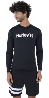 Hurley Mens Quickdry Long Sleeve Rash Vest MAT0001020 - Black