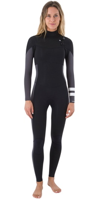 Fato De Mergulho Hurley Advant 4/3mm Com Zíper Chest Zip Feminino 2026 WFS0013403 - Black