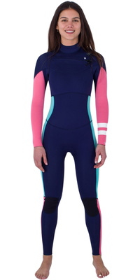 Hurley 4/3mm Chest Zip 2024 Womens Advant Wetsuit WFS0013403 - Flag Blue