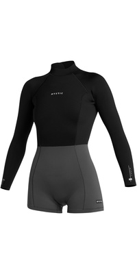 2025 Mystic Womens Lunar Long Arm 2/ 2mm Back Zip Shorty Wetsuit 35000.240111 - Black