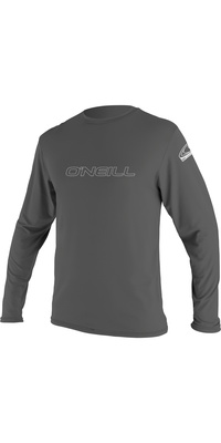 2025 ONeill Mens Basic Skins Long Sleeve Rash Tee 4339 - Graphite