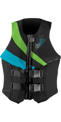 O'Neill Colete Salva-vidas Siren USCG Para Mulher 4132 - Black / Dayglo / Turquoise
