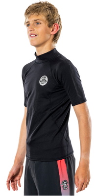2026 Rip Curl Júnior Thermopro Top De Manga Curta WLYYCB - Black
