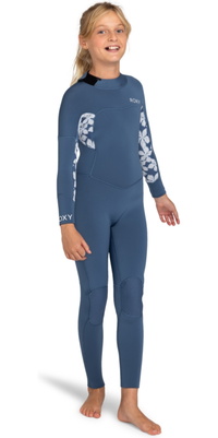 2026 Roxy Junior Swell Series 4/3mm Back Zip Wetsuit ERGW103057 - Wild Wind Drifter Floral