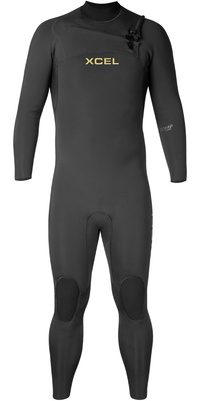 2026 Xcel Mens Comp 4/3mm Chest Zip Fato De Mergulho MN43ZXC4 - Black