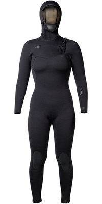 2025 Xcel Mulher Comp + 5/4mm Fato De Mergulho Com Capuz Chest Zip Wetsuit WN54CPH4 - Black
