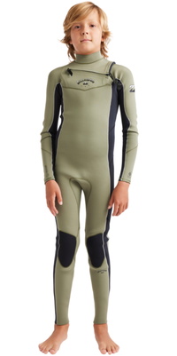 2026 Billabong Junior Absolute Natural 3/2mm Chest Zip Wetsuit 24CW191500 - Military